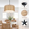 ZECOXOL Rattan Chandeliers for Dining Room,5-Lights Dining Room Light Fixture,Boho