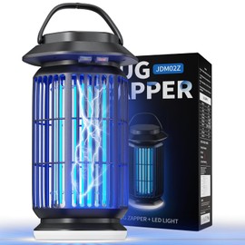 2-in-1 Bug Zapper Indoor & Outdoor with LED Night Light, 4000V Electric Mosquito Zapper, Insect Fly Trapper, Covers 2100 sq ft, Mosquito Killer with 365nm UV Trap for Patio, Garage, Backyard, Porch