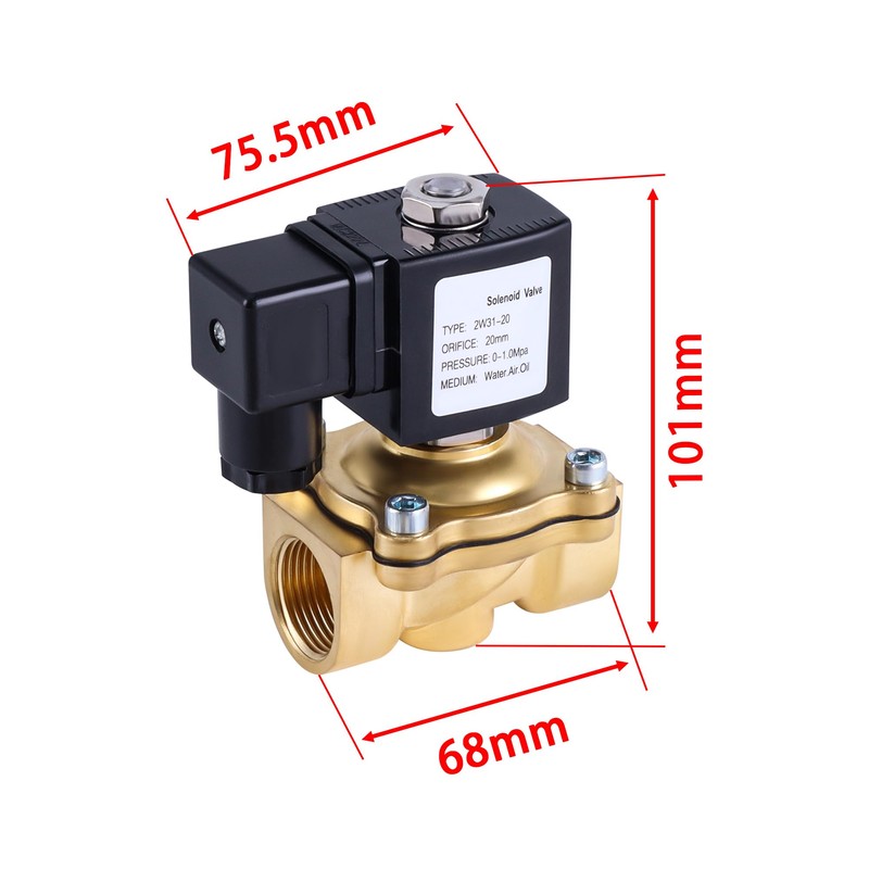 AOMIKITSTU Solenoid Valve AC220V, 2W31-20 Electric Pneumatic Solenoid Valve, G3/4