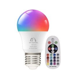 My Lighting ColorWave Series 7W E27 LED Bulb | Edison Screw | 16 Million Colors, Dimmable RGB + Warm White 3000K | 806 Lumens, Remote Control | Perfect for Home Décor & Mood Lighting | Single Pack