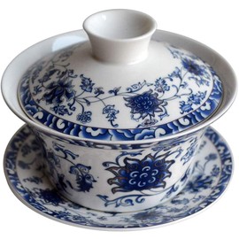 Eplze 10oz Large Gaiwan, Ceramic Teacup, Chinese Traditional Gaiwan (1#)