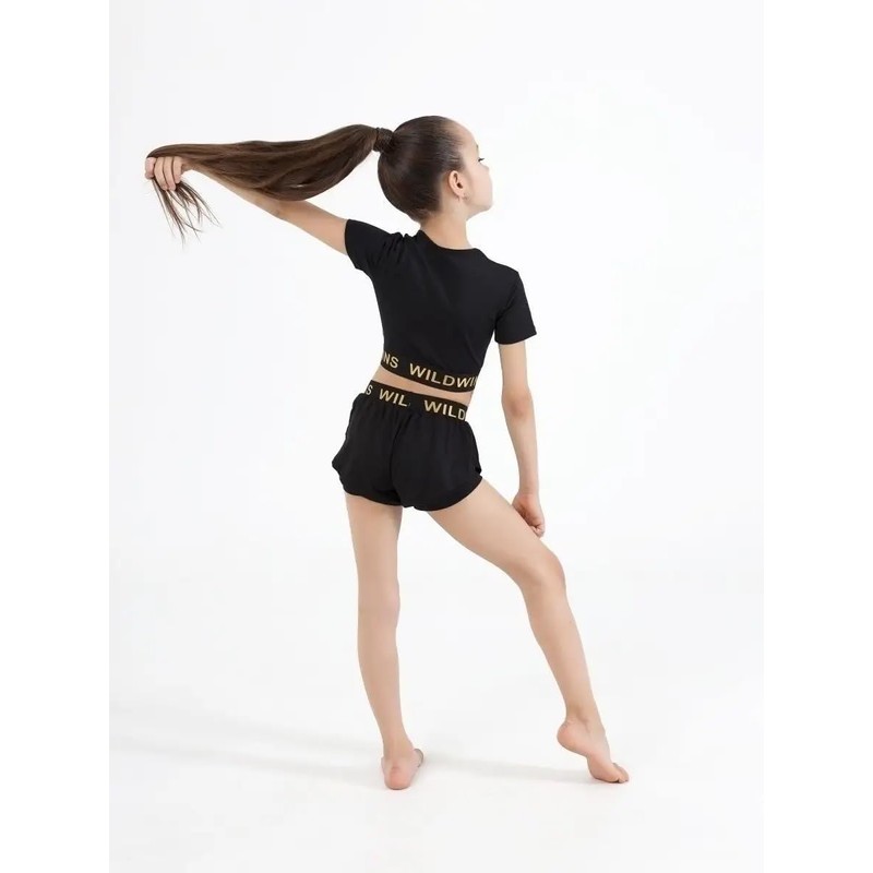 WILDWINS Gymnastics Sports Shorts Ballet Classes Cheerleading, black