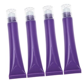 VICASKY 4pcs Refillable Eye Cream Squeeze Tubes Violet Roller Applicator Bottles for DIY Eye Cream Essential Oil Dark Circles Puffiness Massage Travel