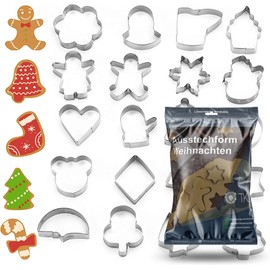 TK Gruppe Timo Klingler Set of 20 cookie cutters – for baking Christmas and Xmas – cookie cutters and cookie cutters.