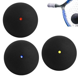 3 PCS Squash Balls,Single Yellow Dot,Squash Balls Red Dot,Squash Balls Blue Dot,Professional Grade Rubber Material,for Elite, Intermediate,Beginner,Junior Competition and Training
