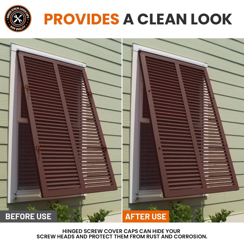 HNYYZL Plastic Hinged Screw Covers - Brown, Snap Washer Caps