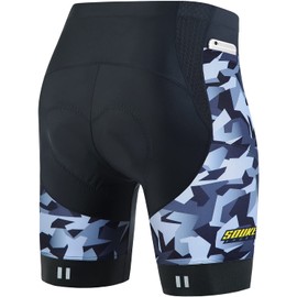 Souke Sports Padded Bike Shorts for Men Cycling Bicycle Shorts Comfortable Road Biking Pants BlackGrey