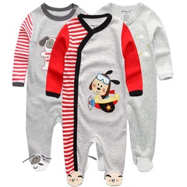 Kiddiezoom Baby Boys Girls Sleep Suit 3 Pack