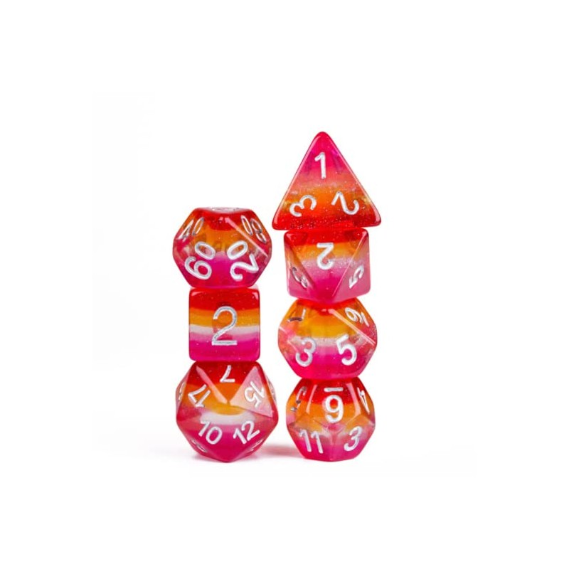 Lesbian Pride Dice Set - Lesbian DND Dice Set -