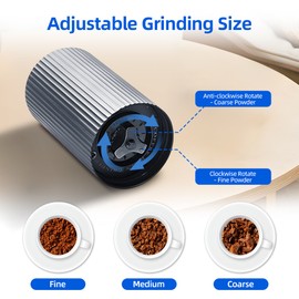 Manual Coffee Bean Grinder Capacity 25g with CNC Stainless Steel Conical Burr Stepless Adjustable Setting Portable Hand Coffee Mill for Cold Brew / French Press / Drip