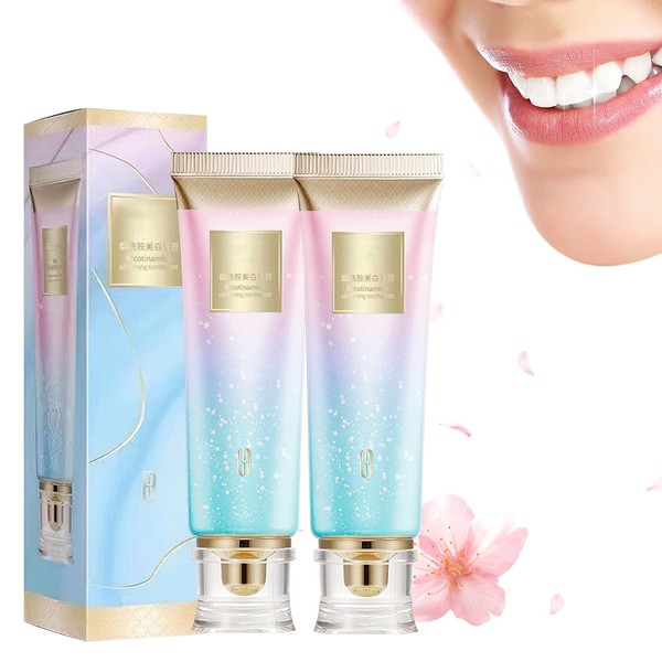 2Pcs Niacinamide Whitening Toothpaste, Nicotinamide Dazzle White Toothpaste, Fresh Breath