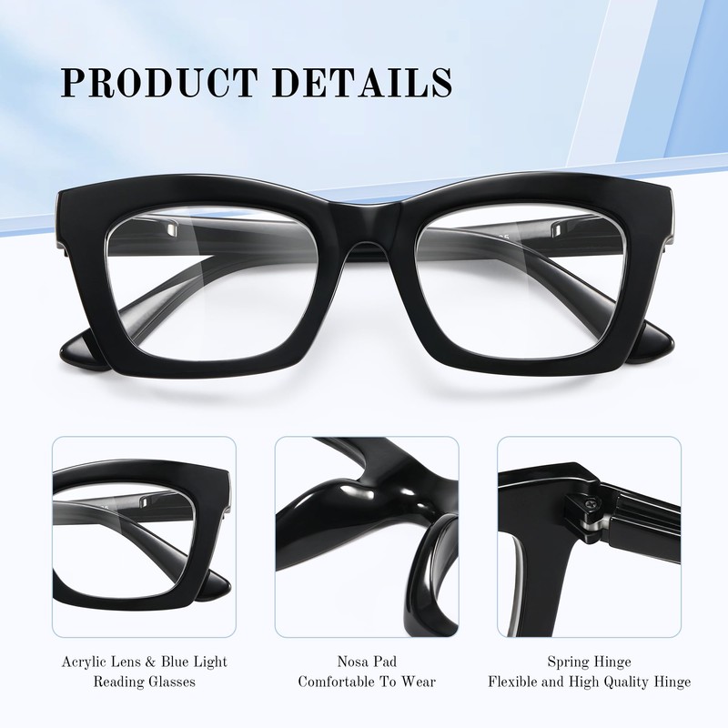 resjok Oprah Reading Glasses for Women-3Pack Blue Light Blocking Fashion