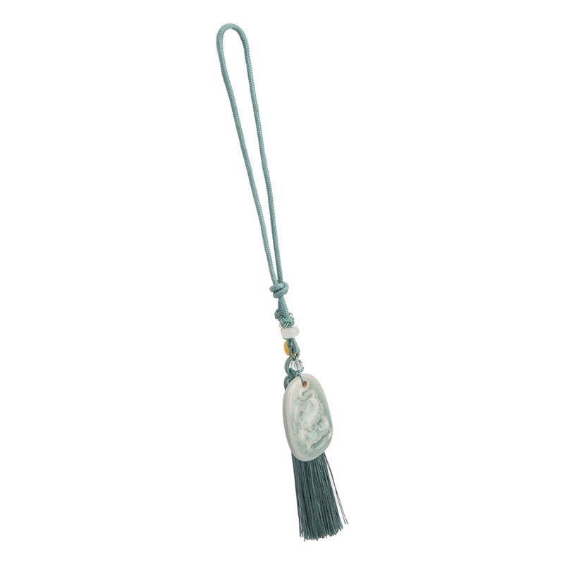 Tassel Pendant Chinese Zodiac Pattern DIY Porcelain Beads Light Weight