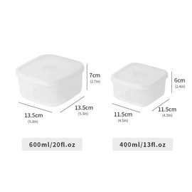 OTB Set of 2 Reusable Silicone Containers Clear, Nesting Leak-free Silicone Food Storage Boxes, BPA Free, Airtight, Dishwasher and Freezer Safe