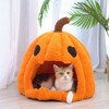 Cute Pumpkin Cat Bed for Indoor Cats, Halloween Pumpkin Cat
