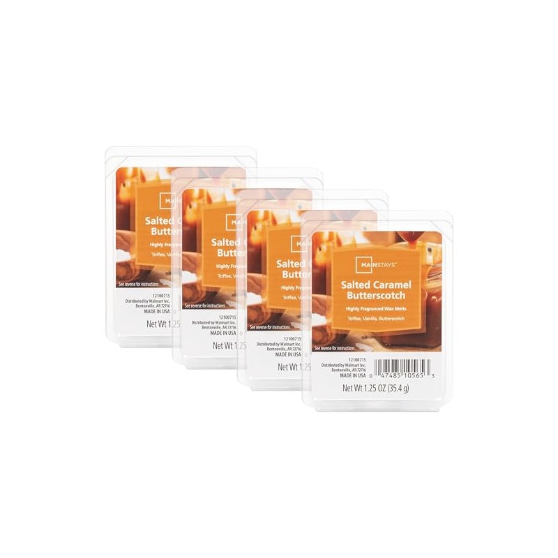Mainstays Scented Wax Cubes 1.25oz 4-Pack (Salted Caramel Butterscotch)
