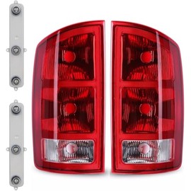 PAANLOK OE Red Tail Lights for 2002-2006 Dodge Ram 1500 & 2003-2006 Ram 2500/3500 | Complete Set w/Circuit Boards & Bulbs | Direct OE Replacement Pair (L#55077347AF/R#55077348AF)