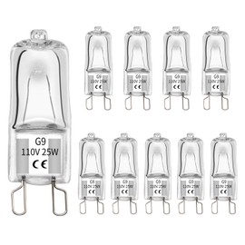 G9 Heat Lamp Bulbs for Reptiles and Amphibian Tanks,2 Pin Base Mini G9 Halogen Bulbs 25w 120v, Warm White UVA Reptile Heat Lamp for Bearded Dragon Turtle Lizard (10, 25 W)