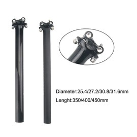 RXL SL Carbon Seatpost MTB Seatpost 27.2mm Straight Design, Carbon Fiber, Black, 27.2x350mm, Road Bike, Mountain Bike