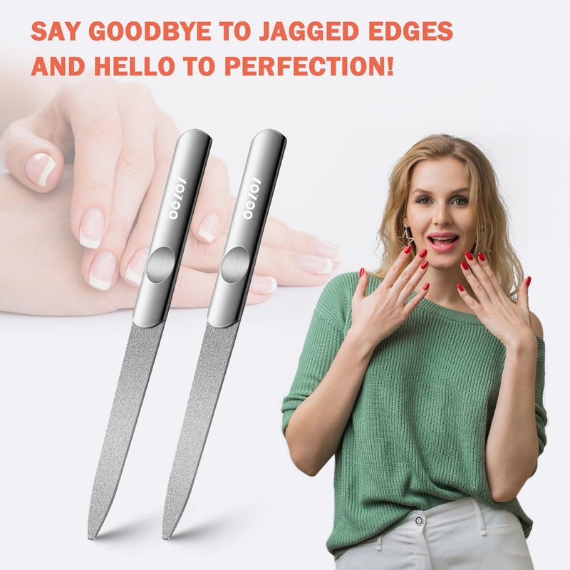 BEZOX Metal Nail File – Durable, Double-Sided Precision Fingernail Files