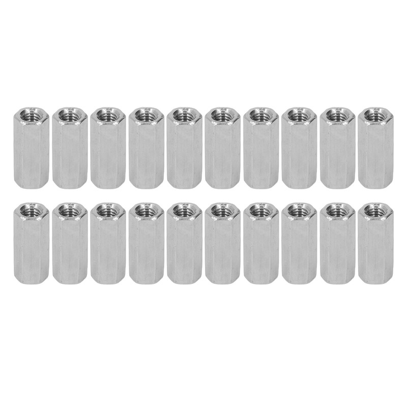 20 Pcs Hex Coupling Nut M6x1 L25mm Stainless Steel Threaded