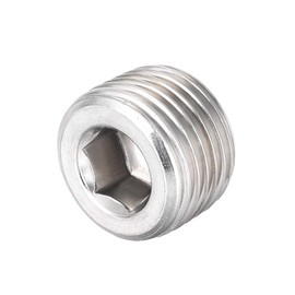 sourcing map Hex Countersunk Plug - Stainless Steel Pipe Fitting 1/2NPT Male Thread Socket Pipe Adapter Connector