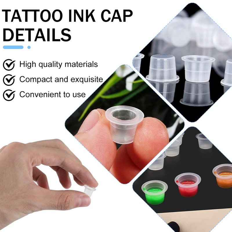 200 Stück Tattoo-Tintenkappen, Tattoo Farbkappen Cups, Einweg Tintenbecher, Kleine Small
