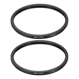 PATIKIL Step Down Ring Adapter 72mm to 67mm, 2 Pcs Filter Step-down Rings Camera Lens Filters Metal Ring Digital for ND IR DSLR Lenses, Black
