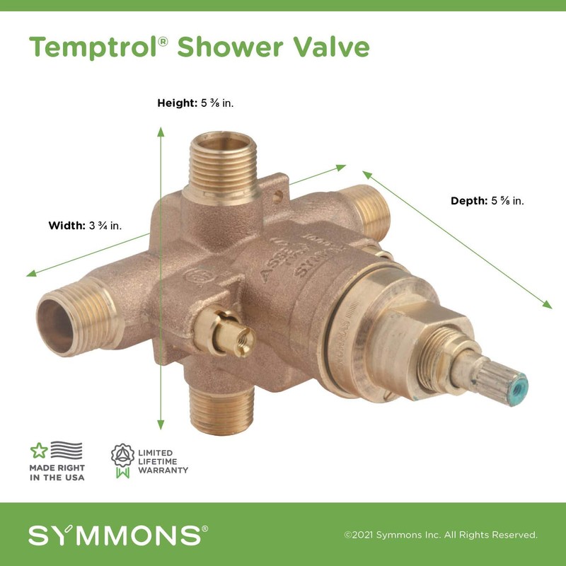 Symmons 262XBRBODY Temptrol Brass Pressure-Balancing Tub and Shower Valve with
