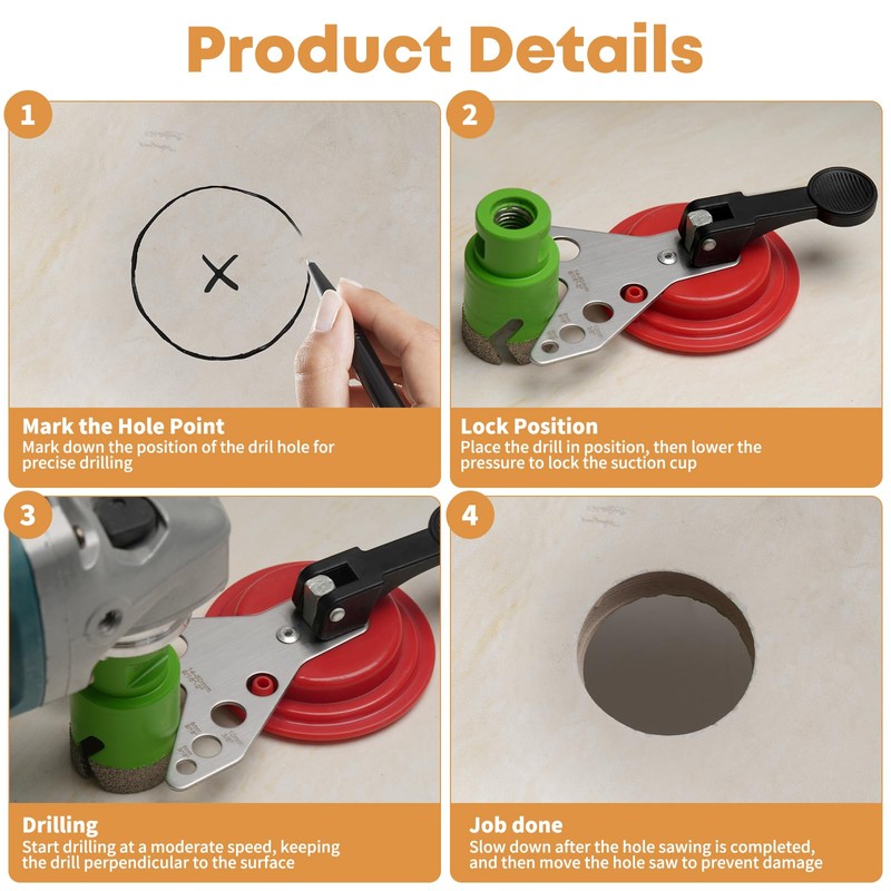 Snowtaros Drill Hole Saw Guide Jig Precision Tool for Clean