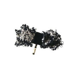 Kobe Vingtaine Pony Hook Hair Hook Tweed Ribbon Hair Accessory H7837-BK-CAFF Black (Hair Cuff)