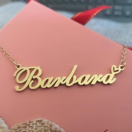 AQGS Liliana Custom Name Necklace Customized Personalized Plated Name Necklace for Mother Daughter Friendship Women Valentine's Day Christmas Birthday New Year Gold