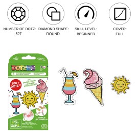 DiamondDotzShop Diamond Dotz DOTZIES 3 STICKERS Multi Pack SUNSHINE Diamond Painting Kit