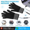 USB Heated Gloves, Double-Side Heated Knitted Wool USB Hand Warmer
