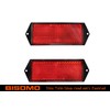 BISOMO 2 x Reflector, Rear Reflector, Side Reflector, Rectangular, Red,
