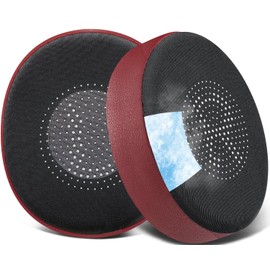 SOULWIT Cooling Gel Earpads Replacement for Jabra Evolve2 65 (Evolve 2 65MS 65UC MS UC)/Evolve2 40 (40UC 40MS USB)/Elite 45h On-Ear Wireless Headset, Ear Pads Cushions with Ice Silk Fabric - Burgundy