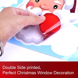 ZANZER Window Stickers Clings 70 PCS,Christmas Decorations Xmas Indoor Decor Window Glass Decals Santa Snowflake Snowman Reindeer Winter Static Wall Stickers for Holiday Party Supplies (Style A)