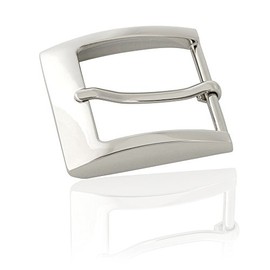 FREDERIC HERMANO Belt Buckle 40 mm Metal Polished Silver - Buckle Kingly - Pin Buckle for Belt with 4 cm Width - Polished Silver, Metal, silver-plated and highly polished