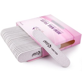 25PCS Mini Size PANA Professional Double Sided Nail Files - Zebra, 100/100 Grit - Emery Board Nail Buffering File Manicure Pedicure Nail Polisher Washable