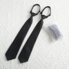 Pack of 2 Men's Ties, Black, Pre-Tied Tie with Zip
