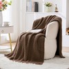 Chunky Knit Brown Throw Blanket for Couch Soft Cozy Large