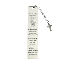Bible Bookmarks Book Markers, Metal Christian Bookmark Gift Accessories (Psalm 139:17)