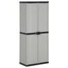 vidaXL Outdoor Garden Storage Cabinet - Compact Gray&Black PVC Design