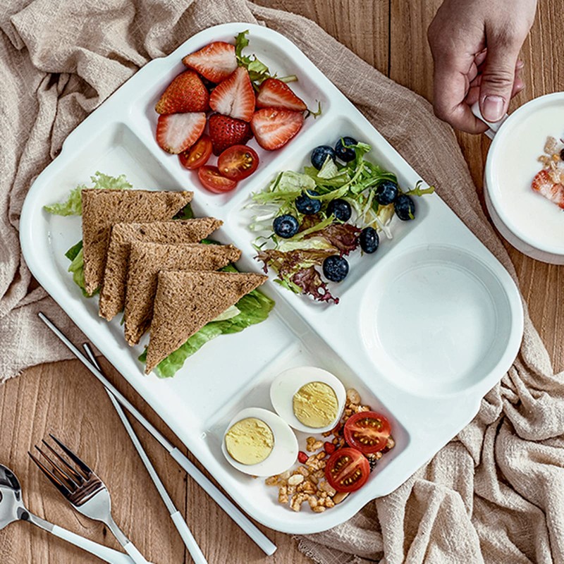 TOPZEA 4 Pack Divided Dinner Trays, Ceramic Serving Platter Dinner