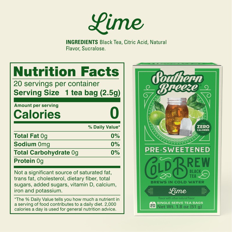 Southern Breeze Lime Cold Brew Sweet Tea Lime Iced Tea