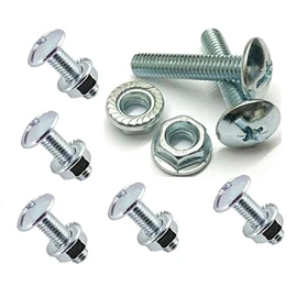 TERF® M6 X 20mm Roofing and Cable Tray Bolt with Flange Nut M6 (6mm) X 20mm Roofing Cable Tray Bolt Pozi Drive Dome Head Bolt with Serrated Hex Flange Nut Steel - Pack of 20