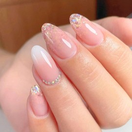 COLORBIRD Z564 Nail Tips, Short, 24 Pieces, Pink, Nail Tip, Cute, Point, Round