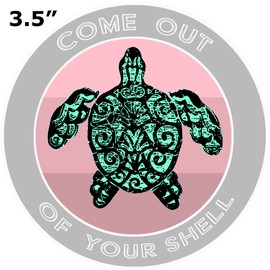 Athena Brands Pink Turtle Come Out of Your Shell - Car Truck Window Bumper Sticker Decal - Storm Gray