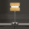 K LIVING Chrome Table Lamp with Layer Fabric Shade Yellow