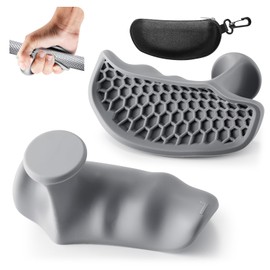 Weielt Anti-Slip Gym Hand Grips for Weight Lifting, Rubber Workout Gloves for Men and Women, Exercise and Training Palm Protectors (Grey)